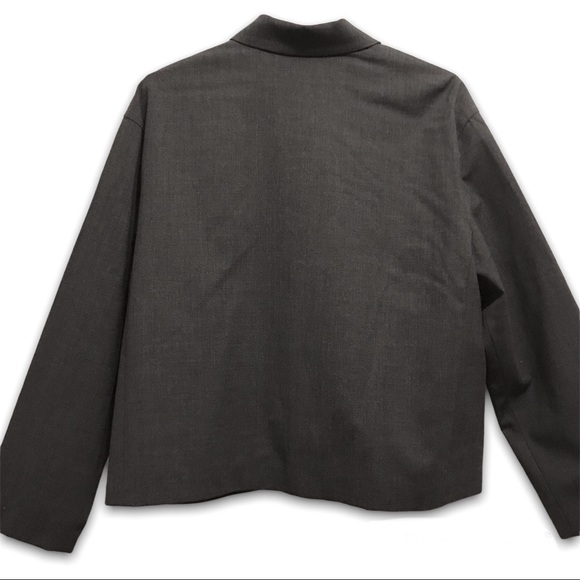 Valerie Stevens Petites Collection Gray Wool Zip Front Long Sleeve Jacket NWOT - Picture 15 of 15